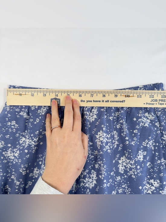 Uniqlo Floral Maxi Skirt Blue White Ditsy Print Elastic Waist Size Small - Picture 6 of 10